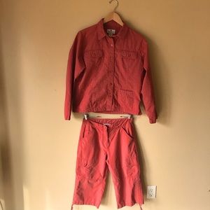 Burnt Orange Matching Shirt & Capri Set